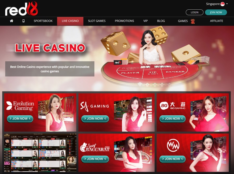 Example of Red18 Live Casino Singapore offering