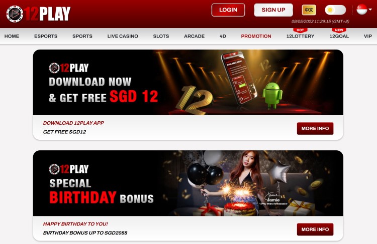 12Play Online Casino Singaporean Free Credit
