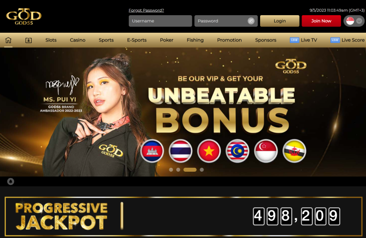 GOD55 Singaporean Online Casino Free Credit